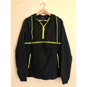 LIKE NEW black/neon S techwear windbreaker hoodie